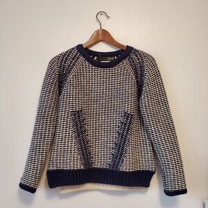 Navy Wool Crewneck Sweater